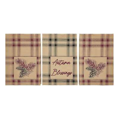 VHC BRANDS Bountifall Multi Colored Seasonal Plaid Harvest Pumpkin Muslin  Cotton Kitchen Towel Set (Set of 3) 84058 - The Home Depot