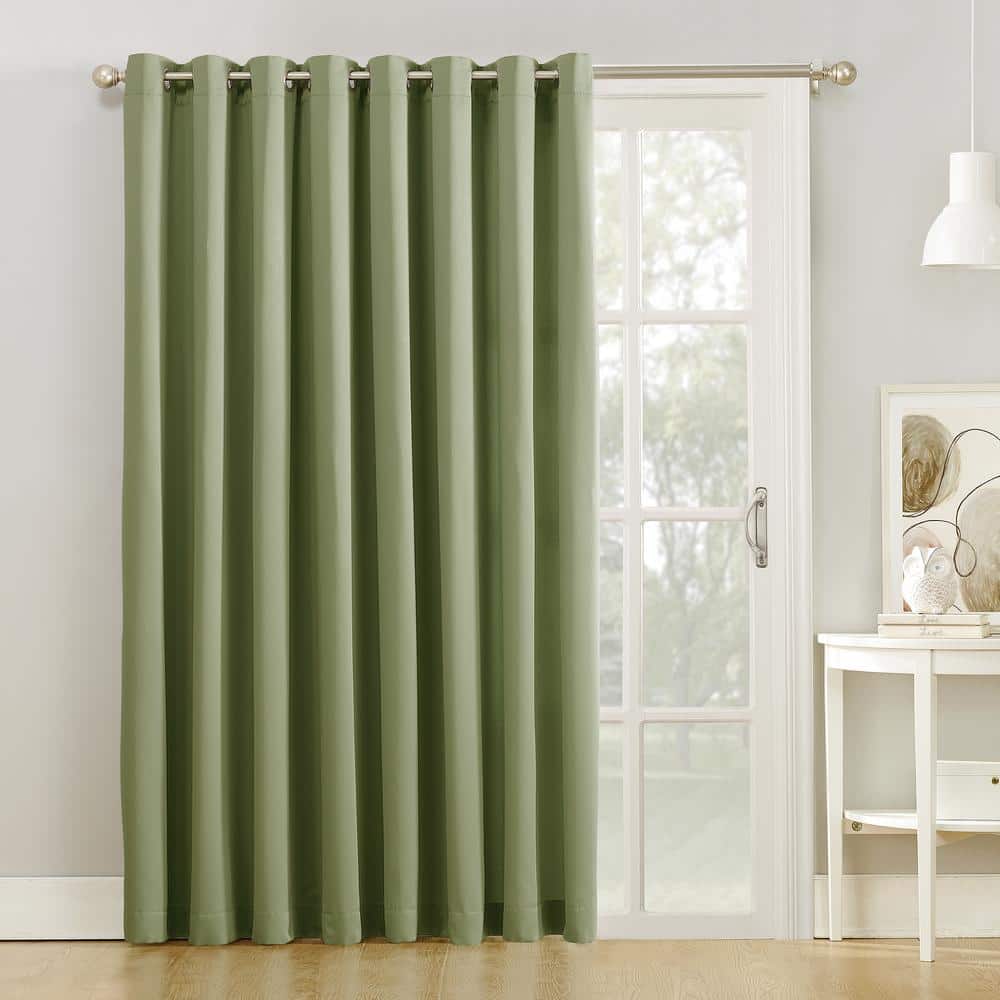 Sun Zero Gregory Sage Green Polyester 100 in. W x 84 in. L Grommet Sliding  Patio Door Room Darkening Curtain (Single Panel) 53307 - The Home Depot
