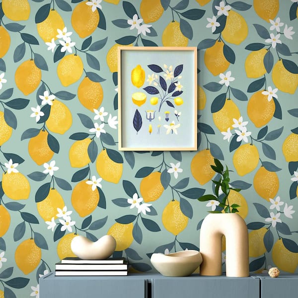 Inigo Seafoam Sicily Fruits Wallpaper