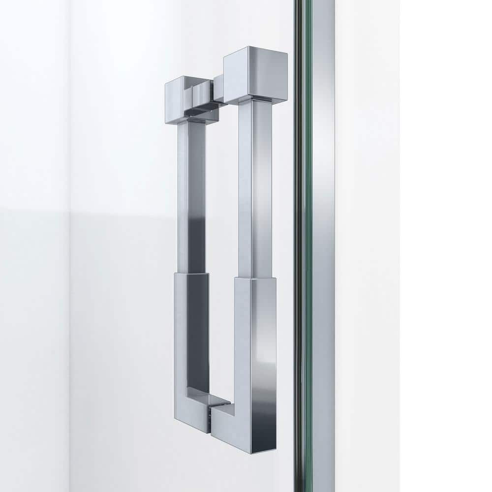 Matte Black Frameless Pivot Shower Door with Clear Glass