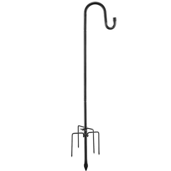 Unbranded 48 in. Metal Outdoor Shepherds Hook 5/8 in. Diameter with 5 Prongs Base for Planter, Lanterns, Weddings Decor