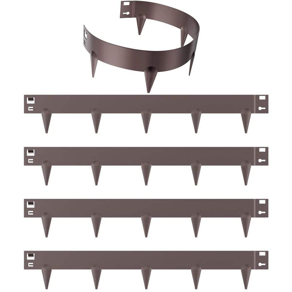 39 in. L x 3 in. H x 0.06 in. W Brown Rust-Resistant Bendable Pathway Metal Landscape Spike Edging Borders (5-Pack) price history on PriceWatchPro