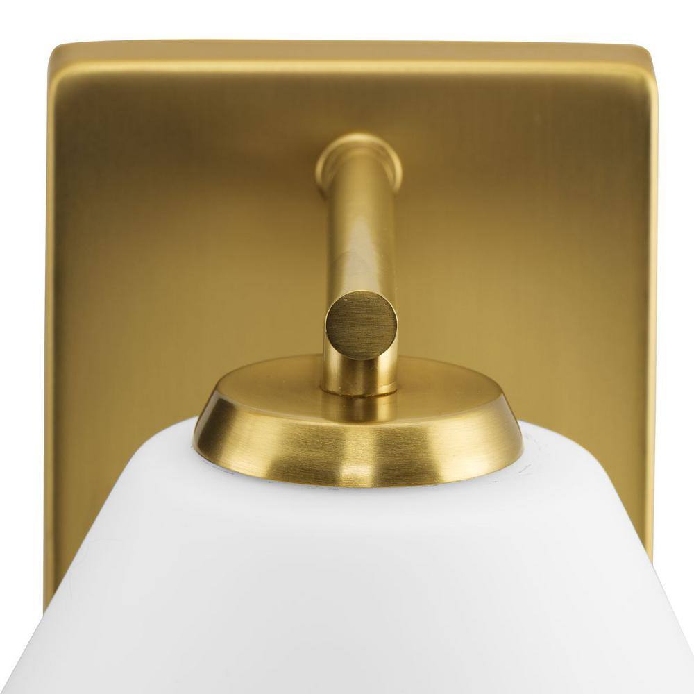 Brushed Gold and Opal Glass Vanity Light