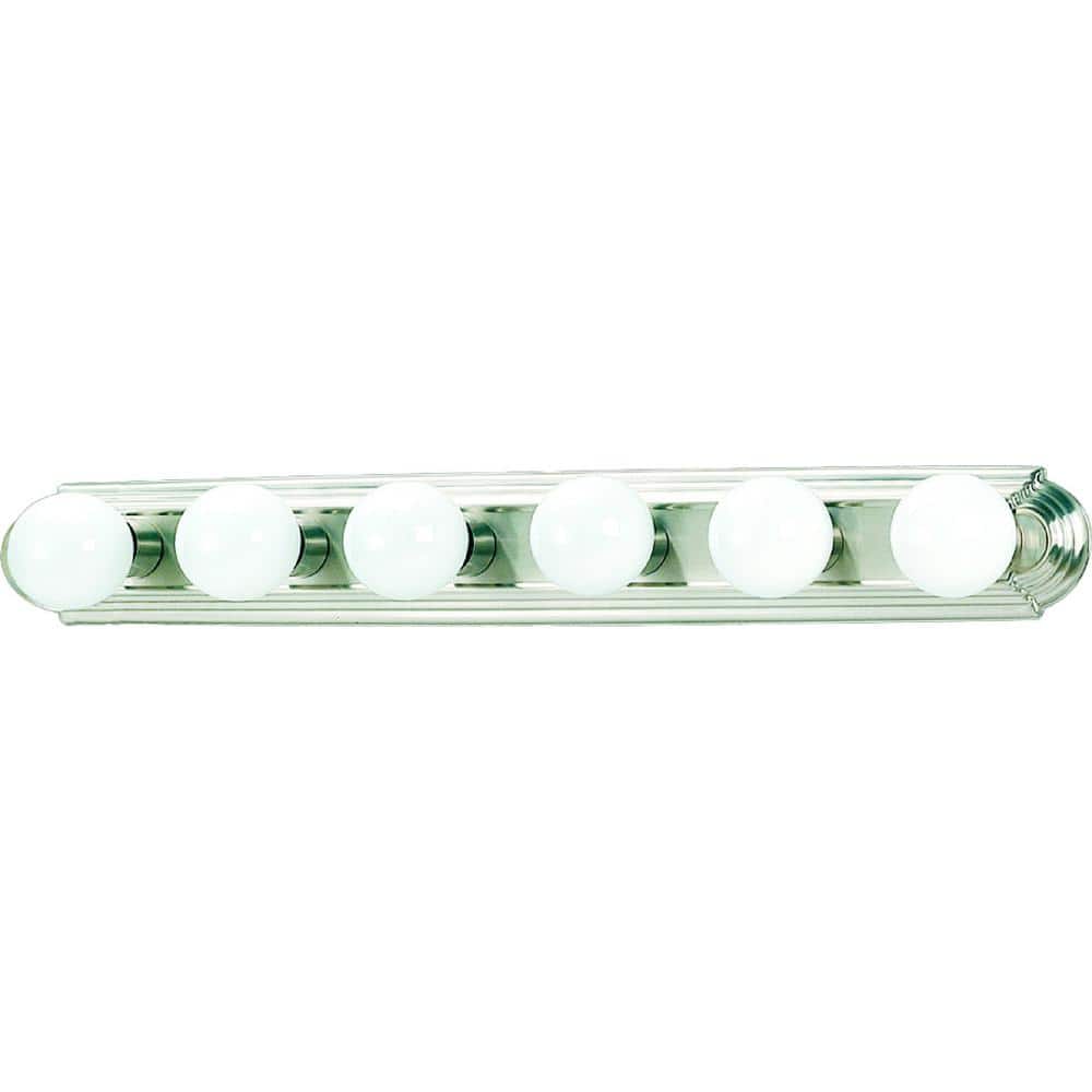 Brushed Nickel 36" Dimmable 6-Light Vanity Bath Bar