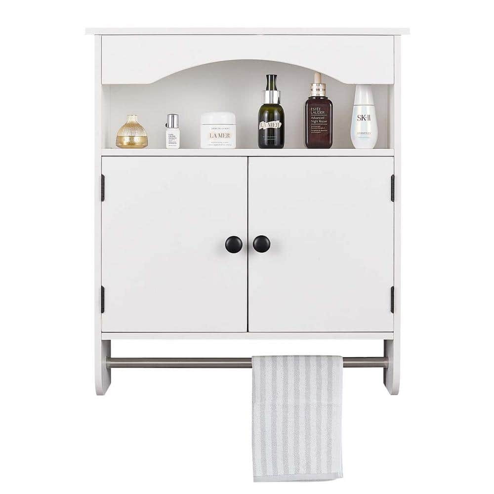 Lavish Home Wall-Mounted Bathroom Organizer - Medicine Cabinet or Over-the-Toilet  Storage (White) 80-BATH-WALLOTTTR-WH - The Home Depot