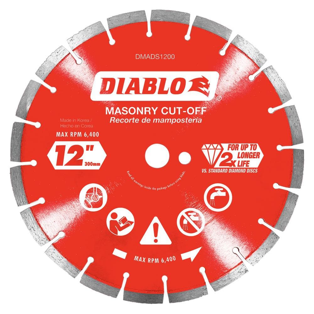 DIABLO 12 in. Diamond Segmented Cut-Off Discs for Masonry