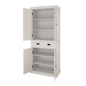 29.92inx15.75nx71.65in White Field-Character MDF Kitchen Cabinet with 4 Doors, 1 Drawer and 2 Adjustable Shelves