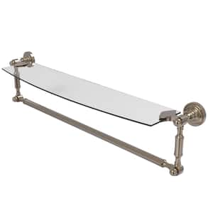 Allied Brass 22 in. L x 12 in. H x 5 in. W 2-Tier Clear Glass Bathroom Shelf  with Towel Bar in Antique Pewter P1000-2TB/22-GAL-PEW - The Home Depot