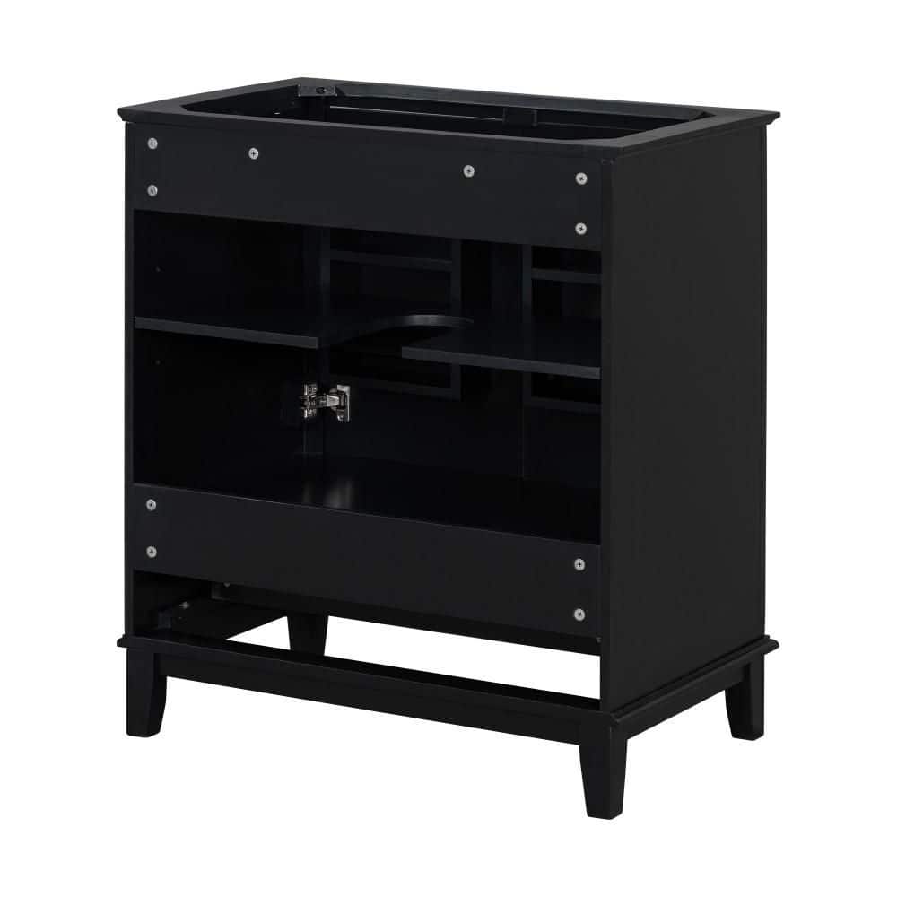 29.50 in. W x 17.80 in. D x 33.80 in. H MDF Bath Vanity Cabinet without Top & Sink in Black (Base Only) price history on PriceWatchPro