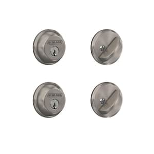B60 Series Satin Nickel Single Cylinder Deadbolt Certified Highest for Security and Durability (2-Pack)