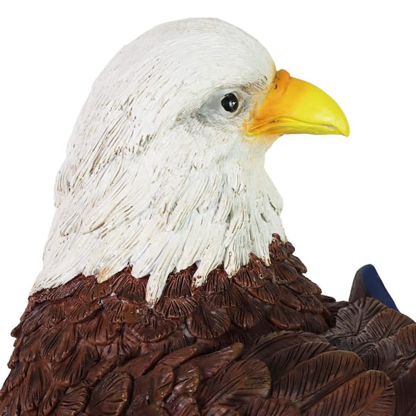 Exhart Solar Hand Painted Bald Eagle with Illuminating USA Sign