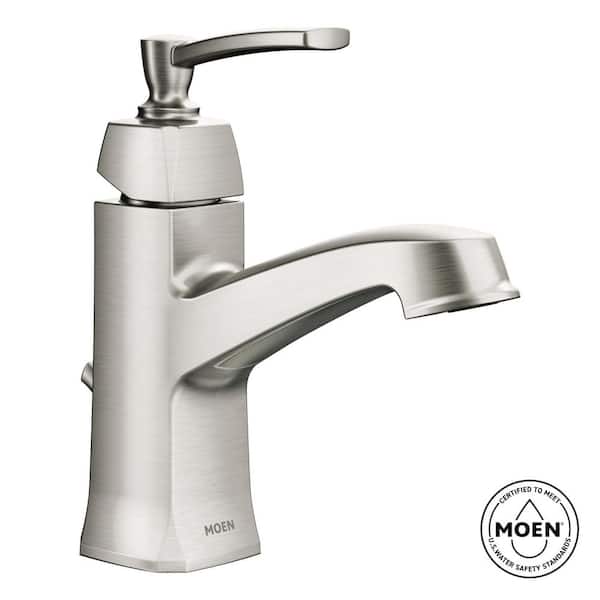 MOEN Conway Single Handle Single Hole Bathroom Faucet in Spot Resist Brushed Nickel