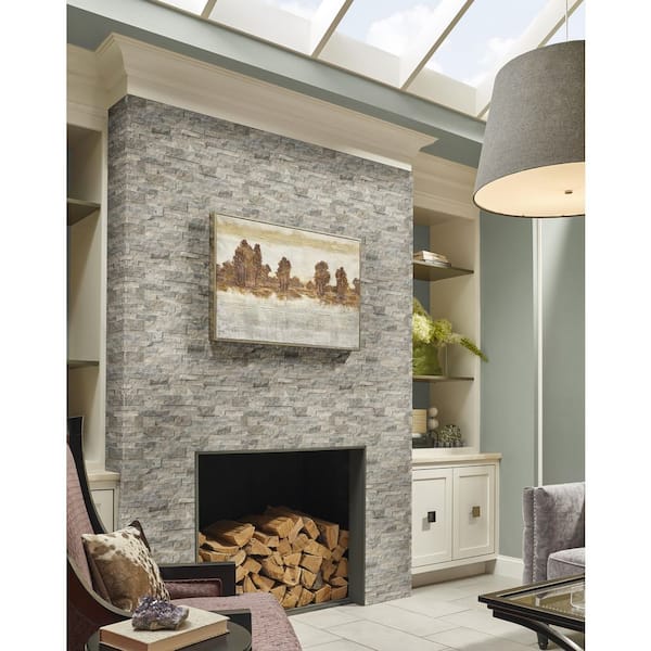 Trevi Gray Ledger Panel 6 in. x 24 in. Natural Travertine Wall Tile (10 Cases / 60 sq. ft. / Pallet)