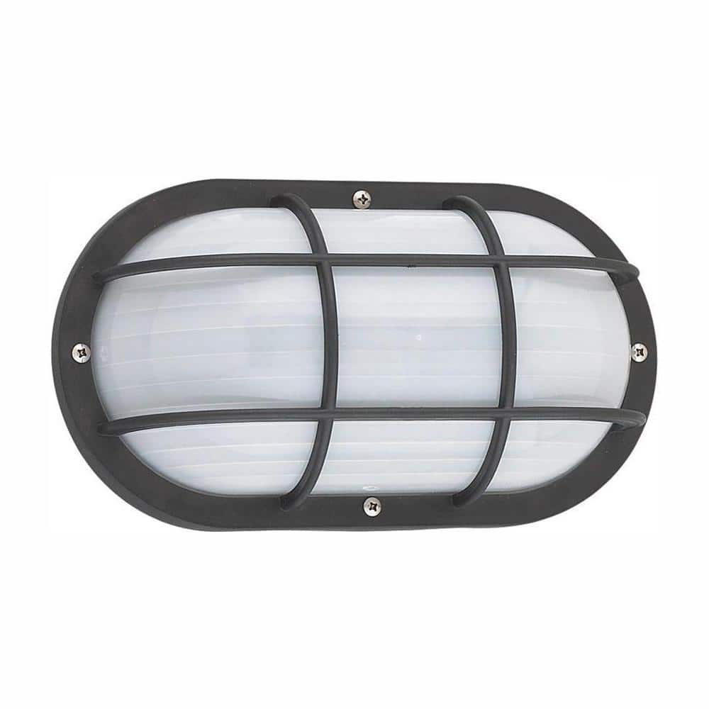 Bayside Small Black 1-Light Outdoor 4 in. Bulkhead with LED Bulb price history on PriceWatchPro