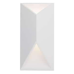Indio 12-in 1-Light 11-Watt White Integrated LED Exterior Wall Sconce