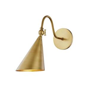 Lupe 1-Light Aged Brass Wall Sconce