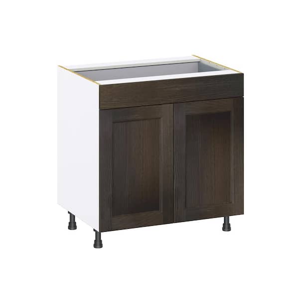 J COLLECTION Lincoln Chestnut Solid Wood Assembled Base Kitchen Cabinet with a Drawer (33 in. W X 34.5 in. H X 24 in. D)