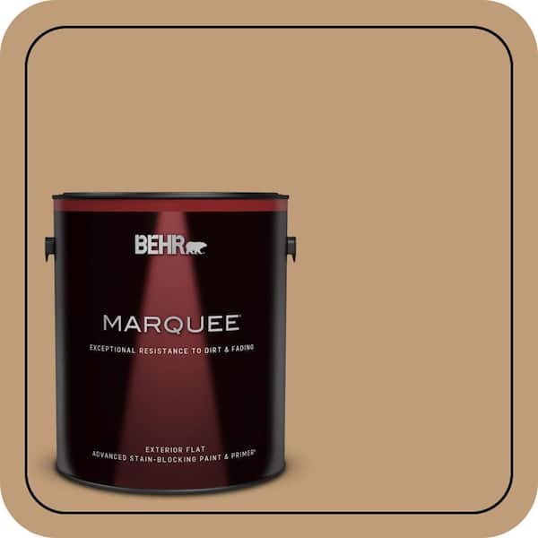 BEHR MARQUEE 1 gal. #300F-4 Almond Toast Flat Exterior Paint & Primer