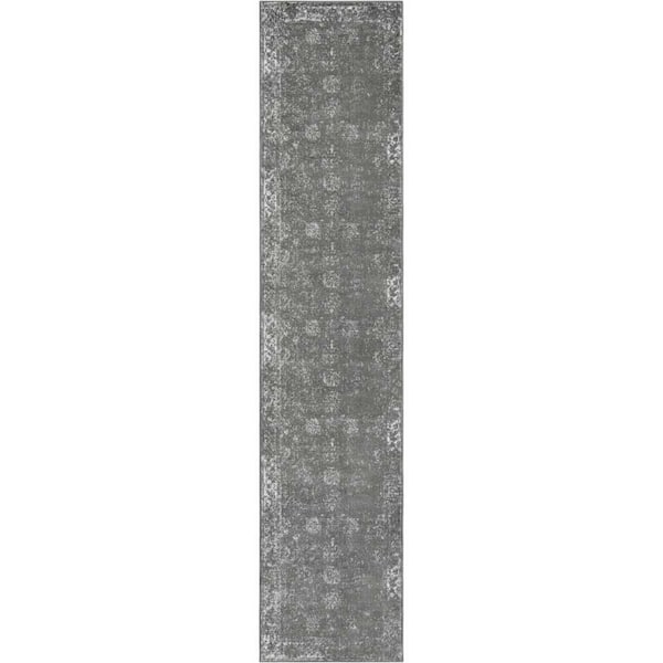Sofia Casino Dark Gray 2 ft. 7 in. x 12 ft. Area Rug