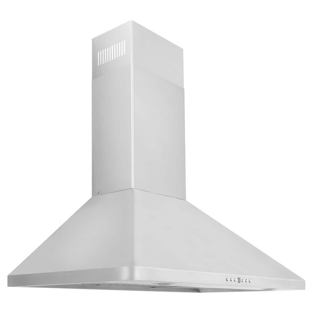 30 in. 400 CFM Convertible Vent Slim Pyramid Wall Mount Range Hood in Stainless Steel