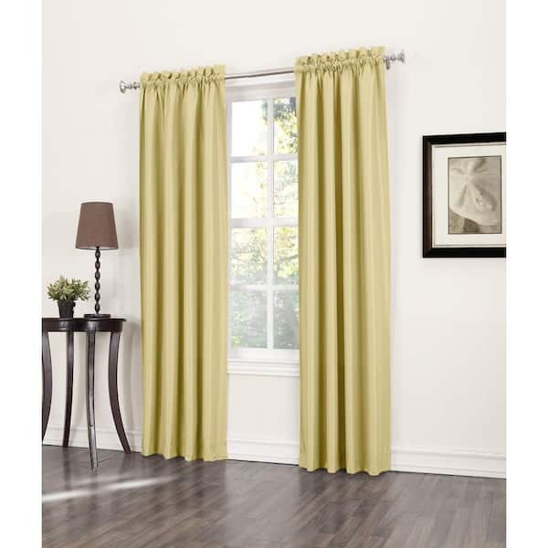 Sun Zero Semi-Opaque Sherman Gold Thermal Lined Curtain Panel (Price Varies by Size)
