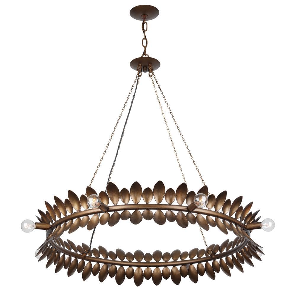 Heiress Patinated Bronze 8-Light Candle Chandelier