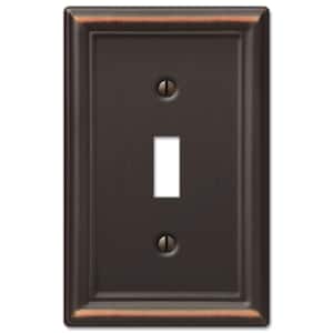Ascher 1-Gang Aged Bronze Toggle Stamped Steel Wall Plate