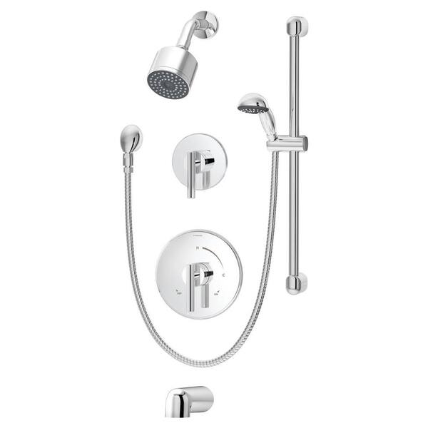 Symmons Dia 2-Handle 1-Spray Tub and Shower Faucet with Hand Shower in Chrome (Valve Included)