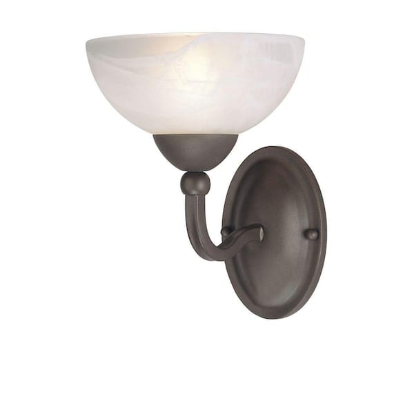 Westinghouse 1-Light Organic Gold Interior Wall Fixture with Frosted White Alabaster Glass