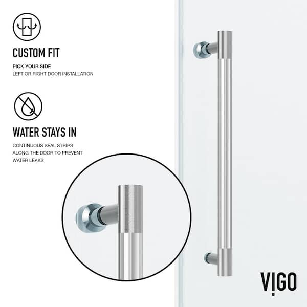 Hamilton 56 in. to 60 in. W x 68 in. H Aerodynamic Frameless Sliding Tub Door in Chrome with Clear Glass
