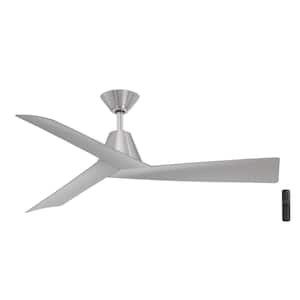 Easton 52 in. Indoor/Outdoor Brushed Nickel with Silver Blades Ceiling Fan with Remote Included