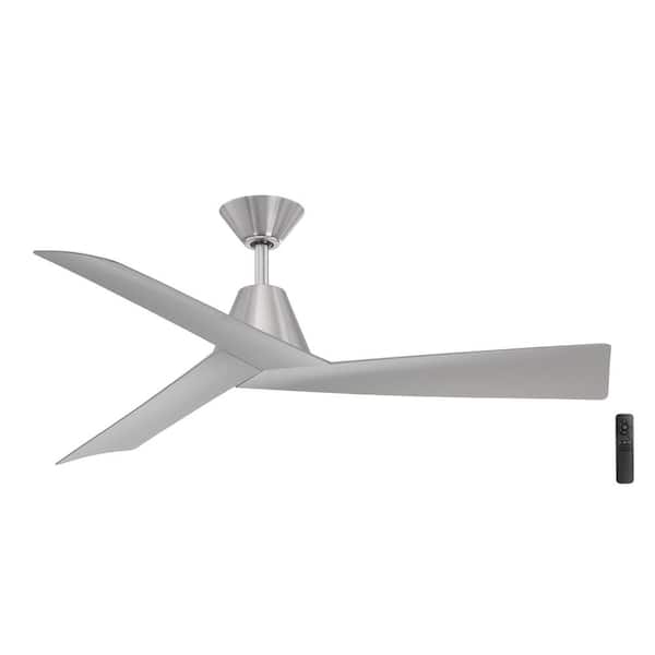 Home Decorators Collection Easton 52 in. Indoor/Outdoor Brushed Nickel with Silver Blades Ceiling Fan with Remote Included