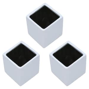 Cube 3-1/2 in. x 4 in. Sky Ceramic Wall Planter (3-Piece)