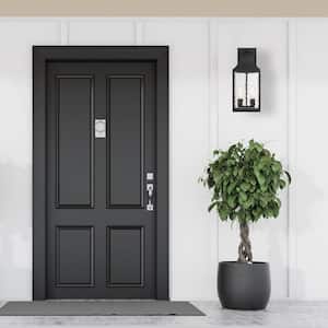Blueberry Trail 2-Light Black Outdoor Line Voltage Wall Sconce with No Bulb Included