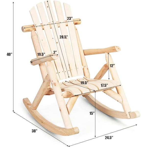 SUGIFT Wood Outdoor Rocking Chair SGFT88356 - The Home Depot