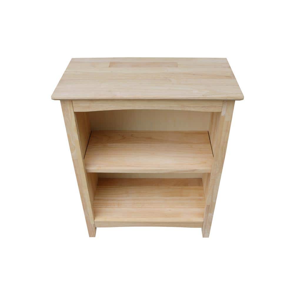 Adjustable Solid Parawood Shaker Bookcase, 36 in Brown