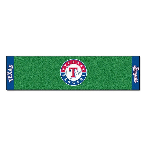FANMATS MLB Texas Rangers 1 ft. 6 in. x 6 ft. Indoor 1-Hole Golf Practice Putting Green