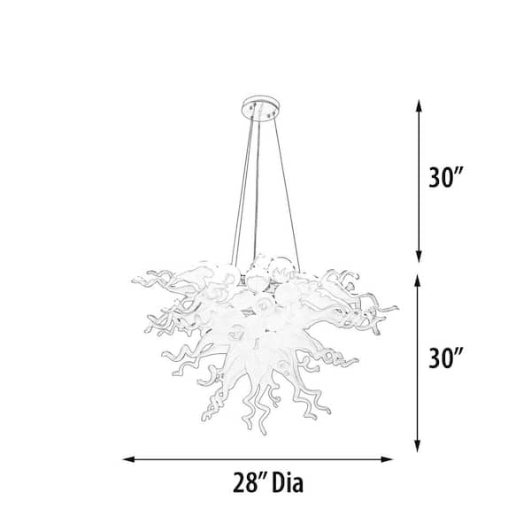 AFD 6-Light White Geometric Chandelier for Foyer with No