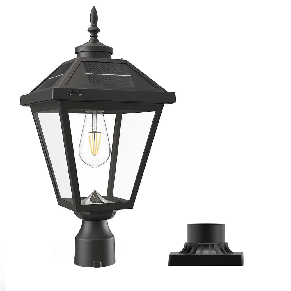 Cedar Hill 22 in. 1-Light Black Cast Aluminum Dusk to Dawn