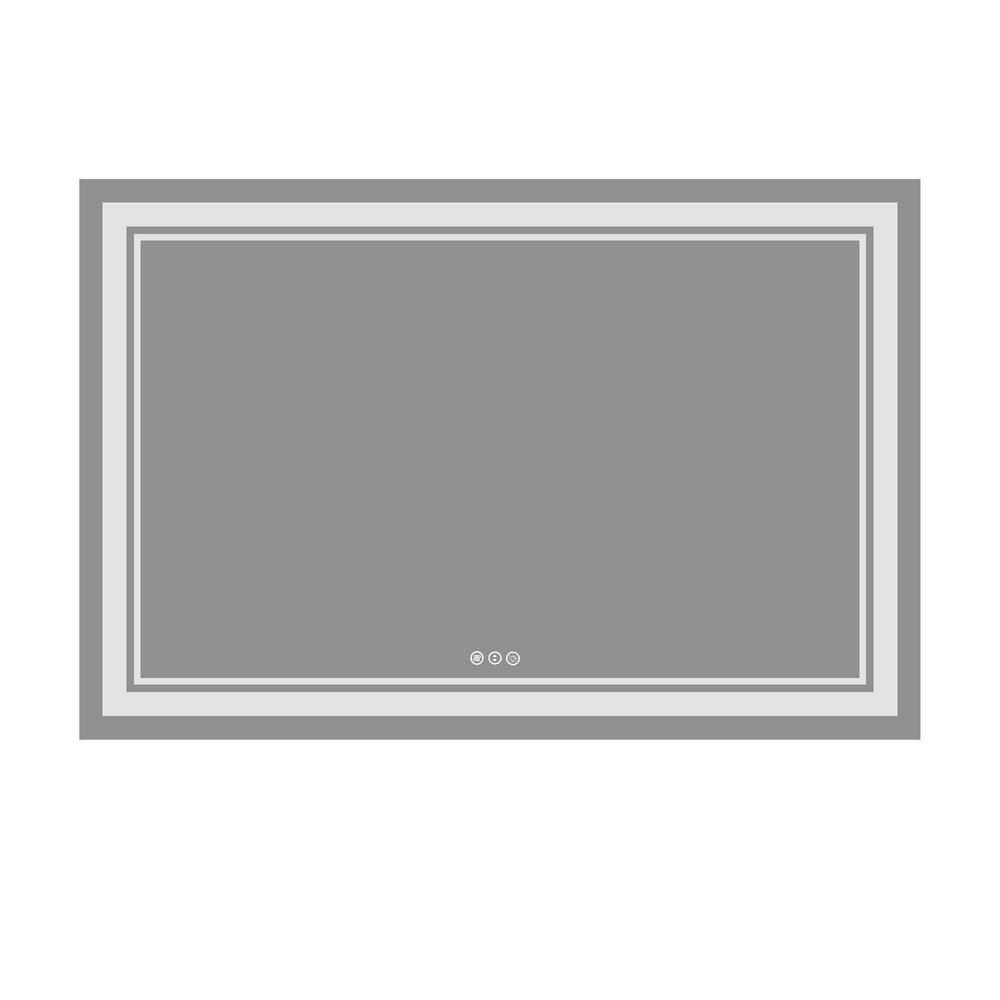 48 in. W x 32 in. H Large Rectangular Frameless Anti-Fog Wall-Mounted LED Bathroom Vanity Mirror -  CASAINC, CA-12080