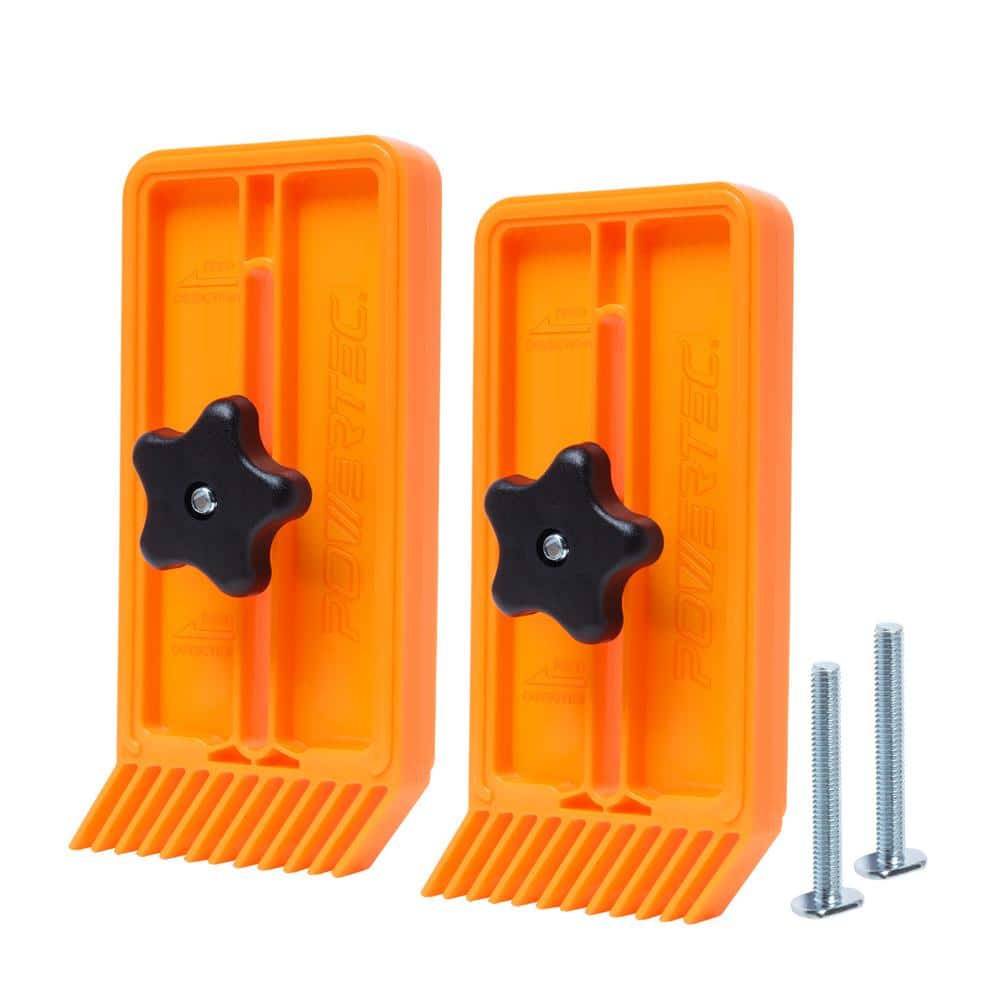 Feather Boards for Table Saw/Router Fence/Router Table/Bandsaw-Woodworking Tool for T-Track/Miter Slot Mount (2-Pack) -  ‎POWERTEC, 71832-P2N