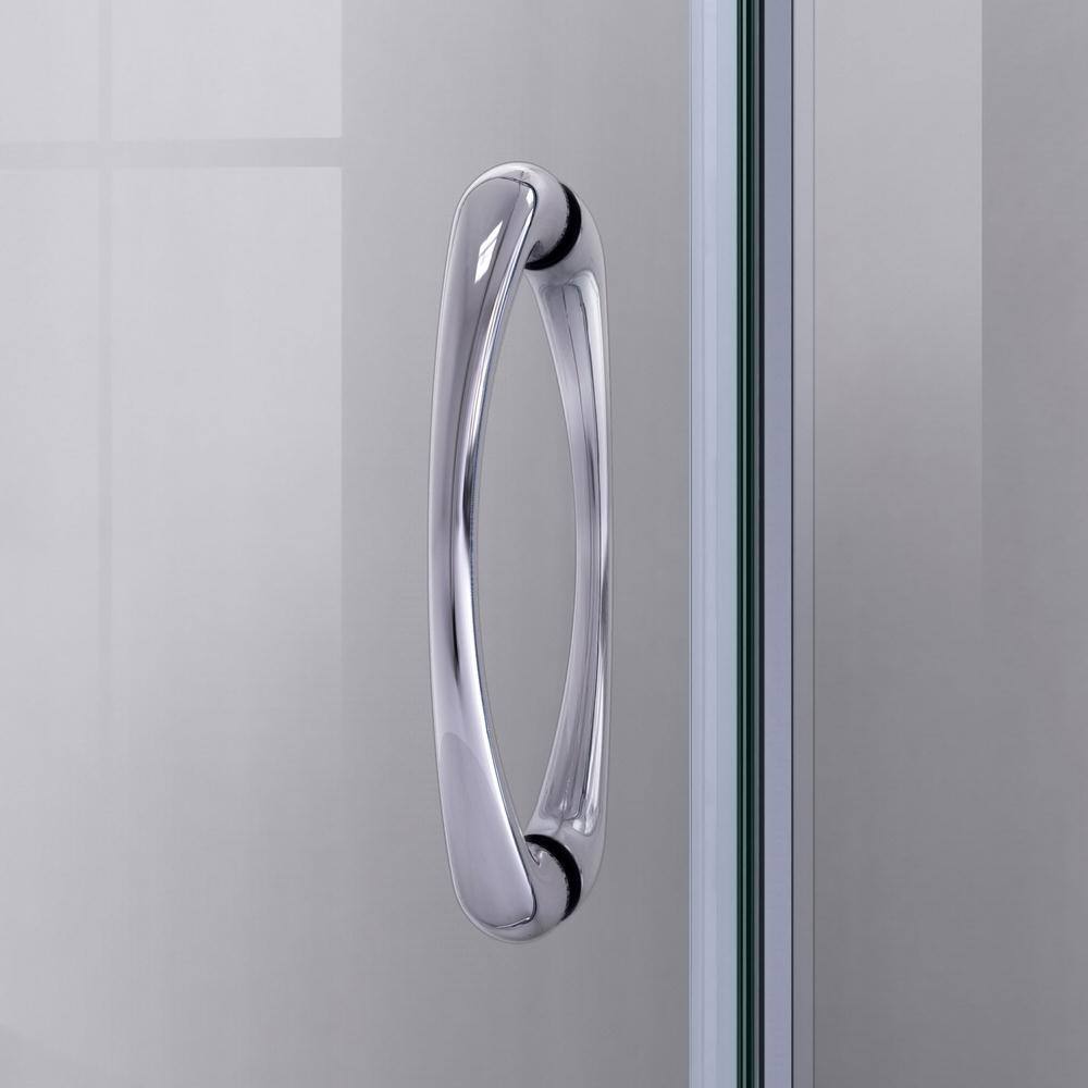 Prime 38" Frameless Clear Glass Round Sliding Shower Enclosure