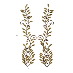 Metal Green Leaf Wall Decor (Set of 2)