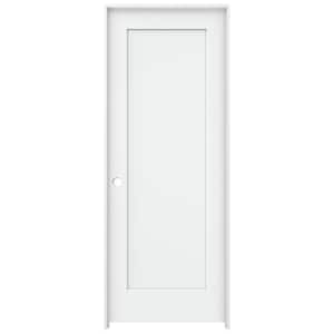 30 in. x 80 in. 1 Panel Madison White Right-Hand Smooth Solid Core Molded Composite MDF Single Prehung Interior Door