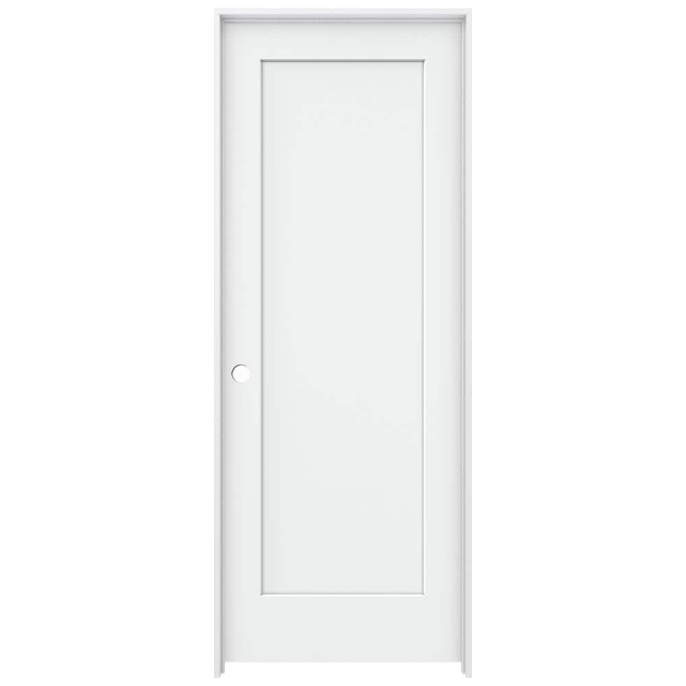 JELD-WEN 32 in. x 80 in. Madison White Painted Right-Hand Smooth Solid ...