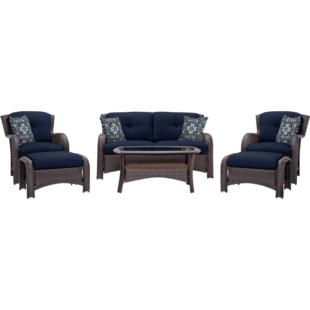 Cambridge Corrolla 6Piece Wicker Patio Conversation Set with Plush