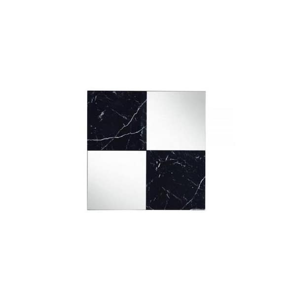 HomeRoots 32 in. W x 32 in. H Composite Black and White Vanity Mirror