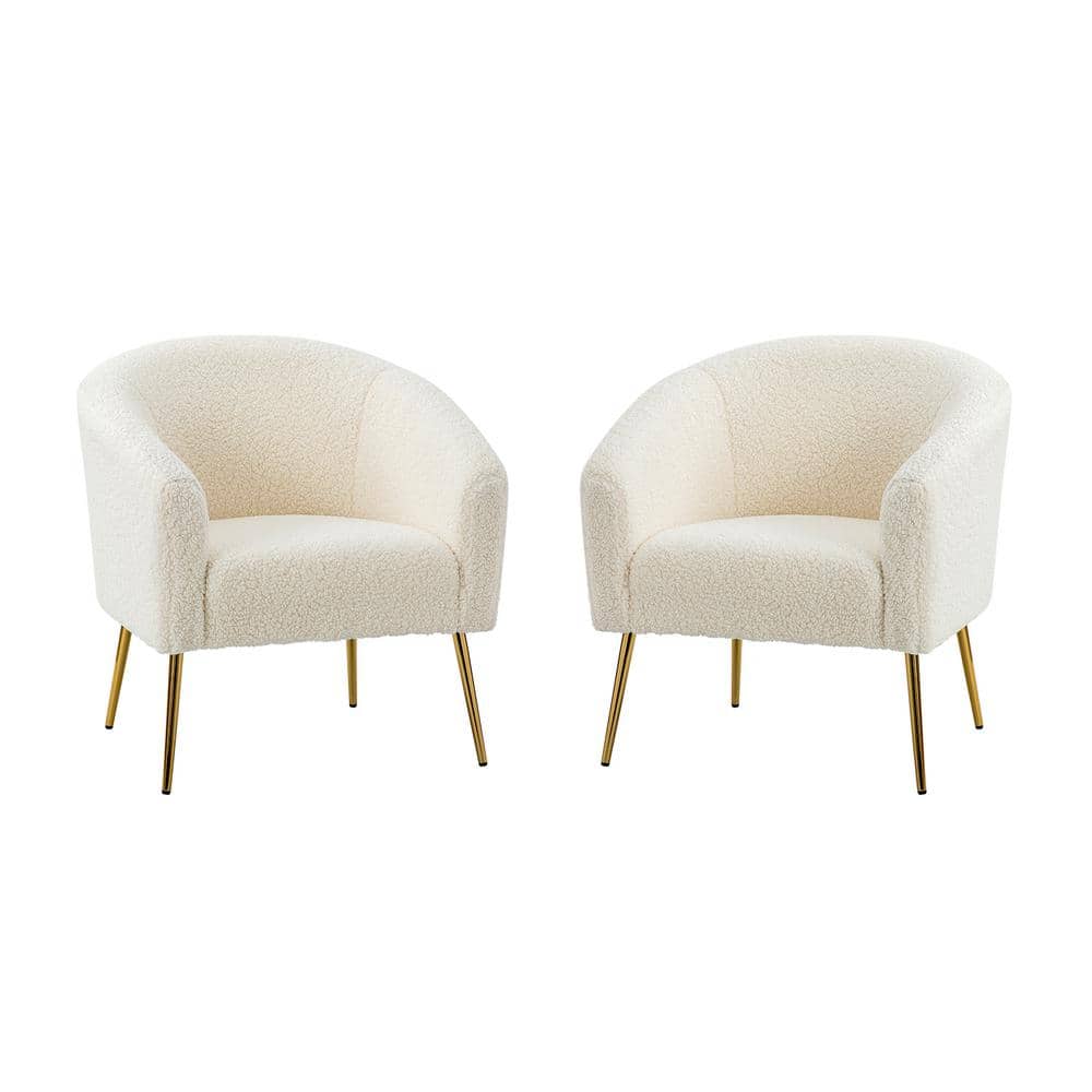JAYDEN CREATION Bolzano Ivory Barrel Chair with Metal Legs (Set of 2)  CHM0403-IVORY-S2 - The Home Depot
