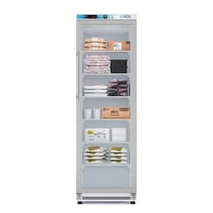 24 in. 12 cu.ft. Manual Defrost Upright Freezer Glass Door Commercial Reach in White Garage Ready