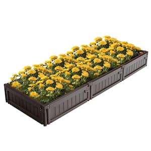 Raised Garden Bed Kit Outdoor Planter Box Planting Flower Container Brown